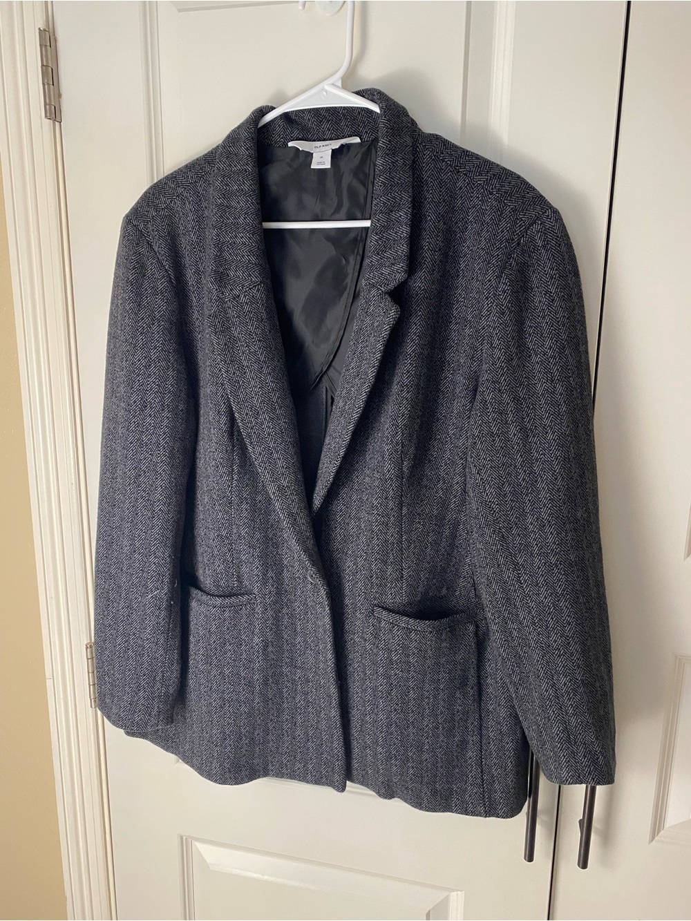 Old Navy Women’s Charcoal Gray Herringbone Blazer